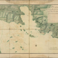 Plan du port du petit cul de sac de l'isle Guadeloupe et de ses environs.