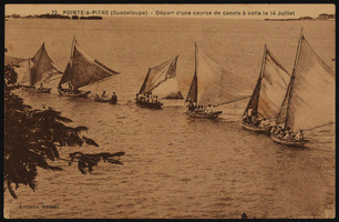 Pointe-à-Pitre - Départ d'une course de canots à voile le 14 juillet