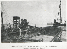 Construction des murs de quai de Pointe-a-Pitre (Procédé Christiani et Nielsen)