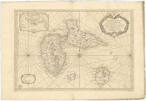 Carte réduite des Isles de la Guadeloupe, Marie Galante et les Saintes