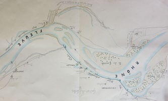 Map/Cross section/Long profile (Etoile-sur-Rhone, 1856)