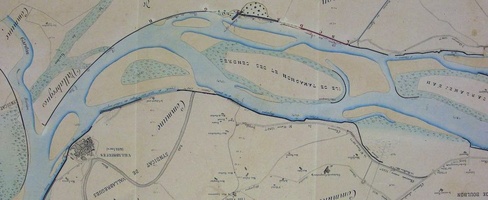 Map/Cross section (Aramon to Vallabrègues, 1863-1864)