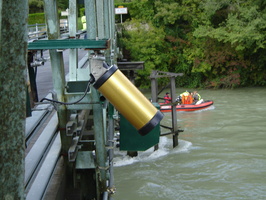 Intercomparaison Adcp, radar, en aval du barrage de Genissiat sur le Rhone