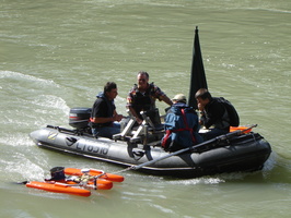 Intercomparaison Adcp, radar, en aval du barrage de Genissiat sur le Rhone