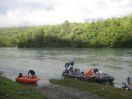 Intercomparaison Adcp, radar, en aval du barrage de Genissiat sur le Rhone
