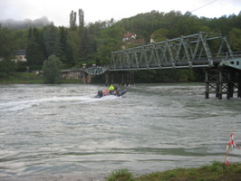 Intercomparaison Adcp, radar, en aval du barrage de Genissiat sur le Rhone
