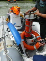 Intercomparaison Adcp, radar, en aval du barrage de Genissiat sur le Rhone