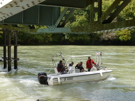 Intercomparaison Adcp, radar, en aval du barrage de Genissiat sur le Rhone
