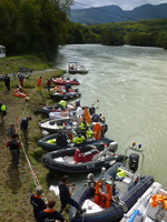 Intercomparaison Adcp, radar, en aval du barrage de Genissiat sur le Rhone