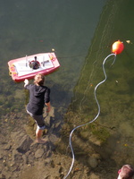 Tracage a la rhodamine sur le Rhone