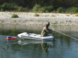 Tracage a la rhodamine sur le Rhone