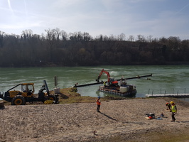 Travaux sur le Rhone sur le canal de Jonage