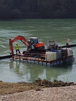 Travaux sur le Rhone sur le canal de Jonage