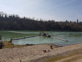 Travaux sur le Rhone sur le canal de Jonage