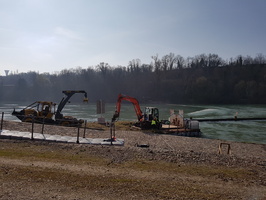 Travaux sur le Rhone sur le canal de Jonage