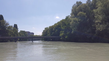 Confluence de l'Arve avec le Rhone a Geneve en Suisse