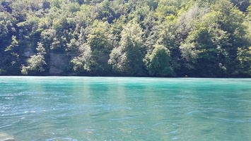 Confluence de l'Arve avec le Rhone a Geneve en Suisse