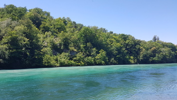 Confluence de l'Arve avec le Rhone a Geneve en Suisse